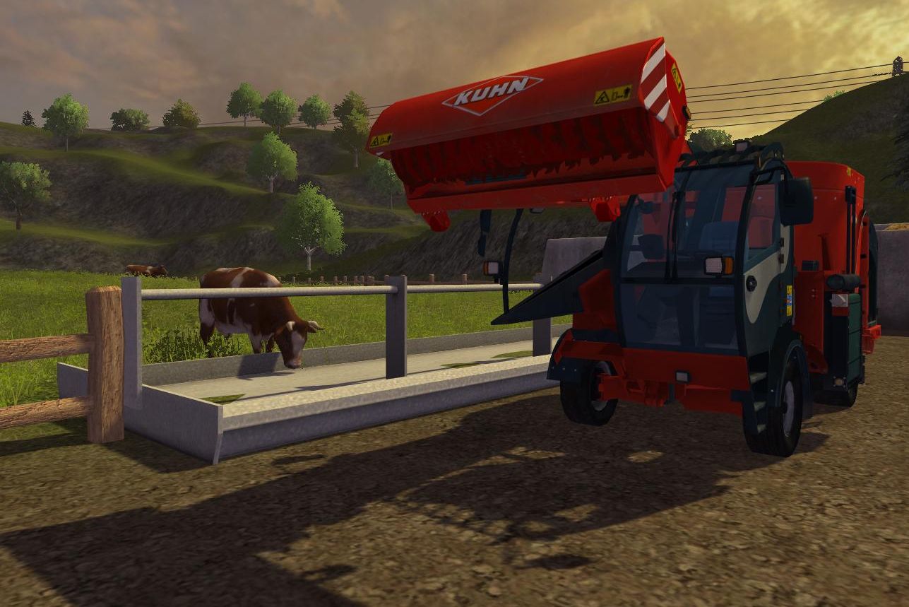 Landwirtschafts-Simulator-2013 Futtermischwagen Kühe